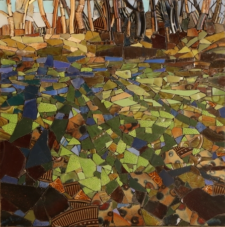 Shadows on Pondweed in Fall   16” x 16”